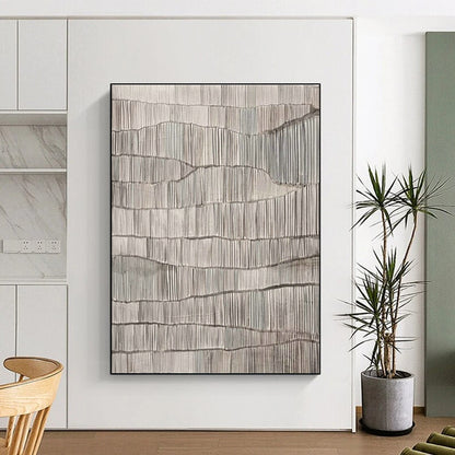 Gray and White Textured Abstract Art for Industrial Loft & Contemporary Home Hallway DLZ1595