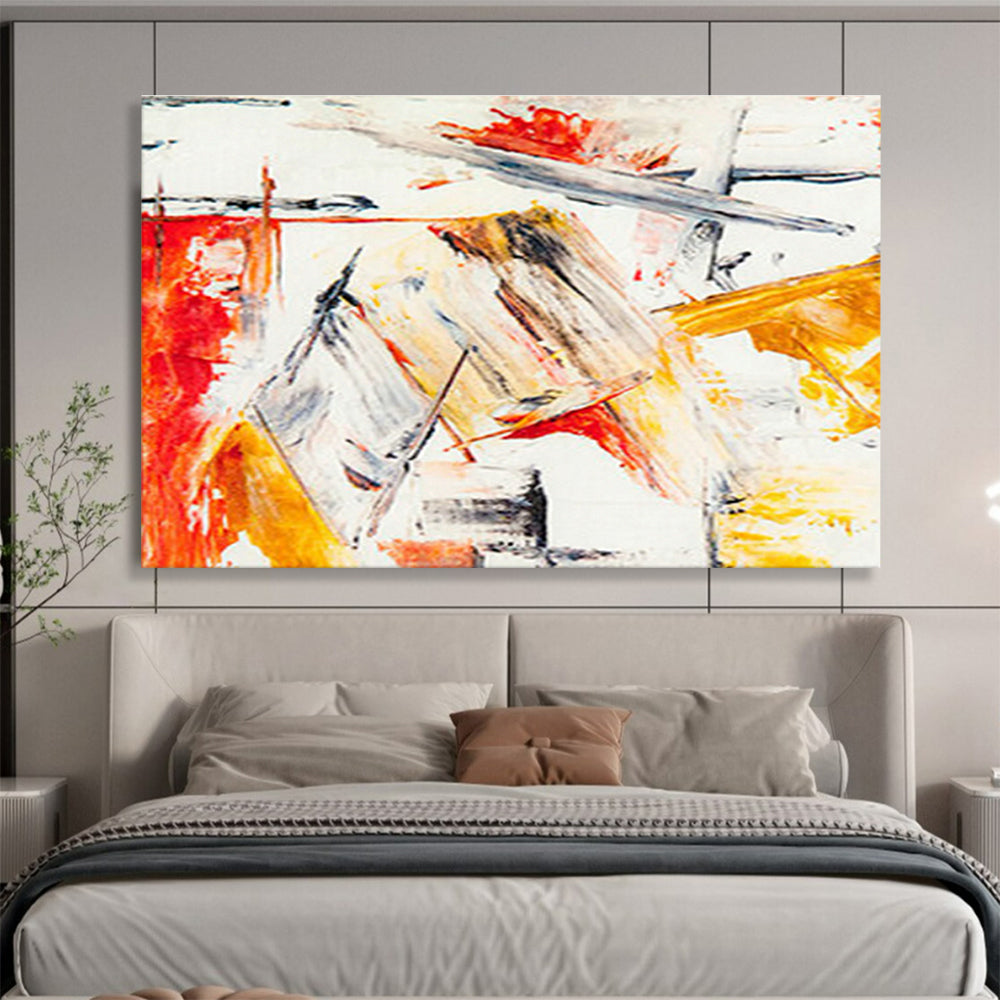 Dynamic Red - Orange Abstract Line Art for a Modern Office Seeking Focus and Creativity DLZ2784