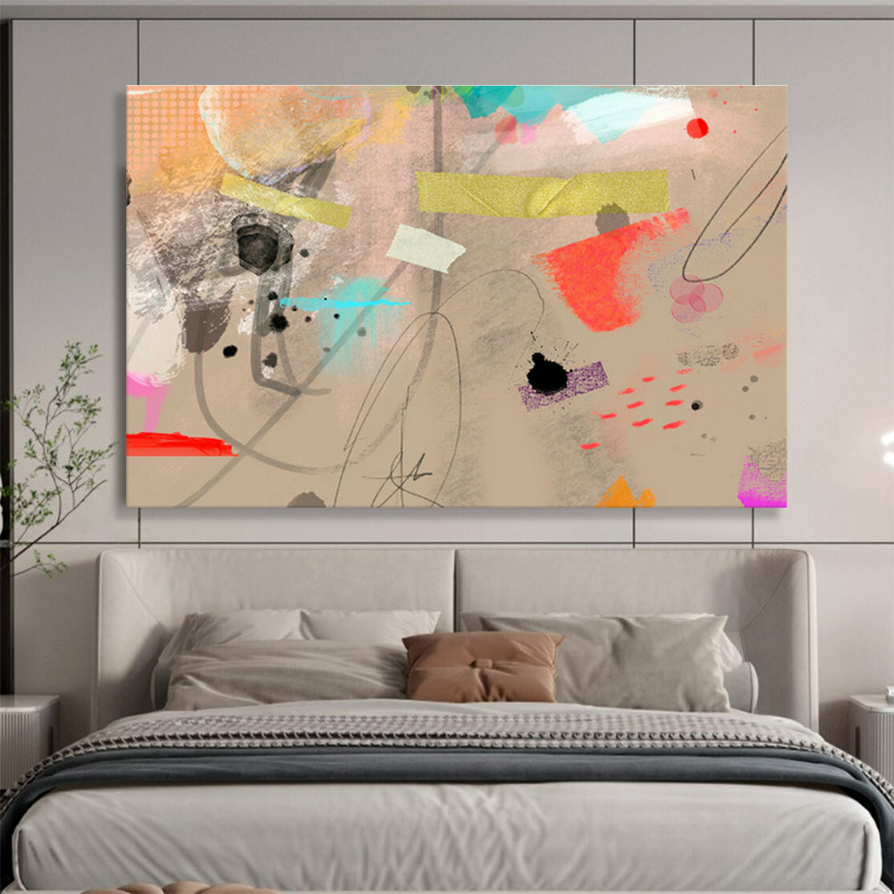 Colorful Splatter Abstract Art for Creative Art Studio Exteriors DLZ2588