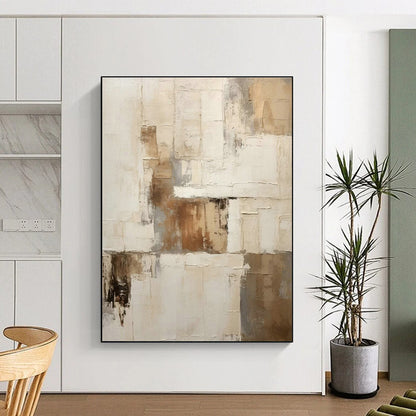 Soft Beige - Grey Abstract Art for Spa Retreat & Minimalist Nursery DLZ1317