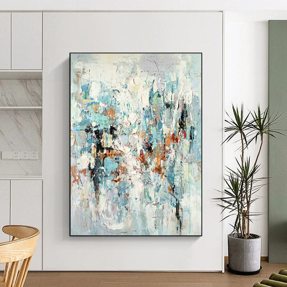 Light - Colored Abstract Art for Minimalist Bedroom & Yoga Studio DLZ1777