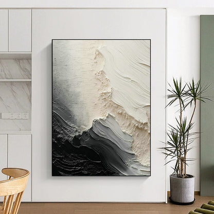 Black - White - Gray Textured Art for Industrial - Style Café Walls DLZ0117