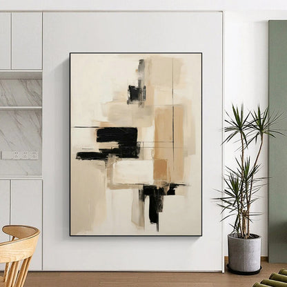 Neutral Geometric Abstract Art for Minimalist Office Reception & Scandinavian Living Room DLZ0843