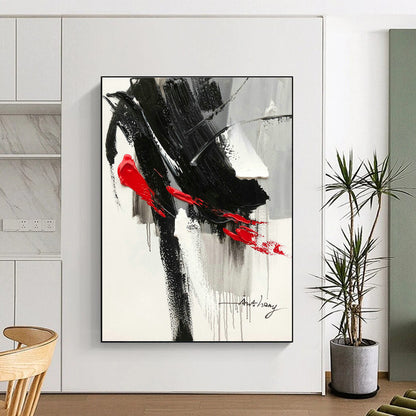 Black - Red Abstract Art for High - Energy Fitness Studio & Avant - Garde Gallery DLZ0797