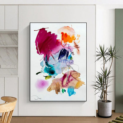 Watercolor Blend Abstract Art for Bohemian - Style Home Living Rooms DLZ0086
