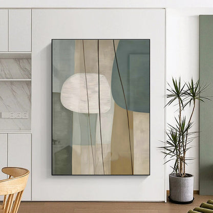 Repeated Light Green Geometric Abstract Art for Minimalist Living Room & Art Exhibition DLZ1953