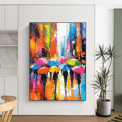 Colorful Umbrella Cityscape for Trendy City Apartment & Art - Loving Café STSC849