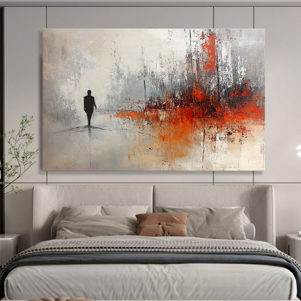 Silhouette in Abstract Landscape Art for Philosophical Library & Contemplative Space SC258