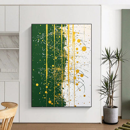 Green and Gold Splatter for Modern Art Gallery & Luxury Hotel Lobby STSC1172
