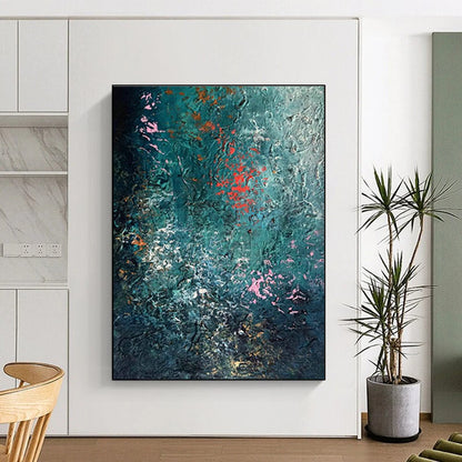 Blue - Green - Pink Abstract Art for Bohemian - Style Home Living Room Accent Walls DLZ0001