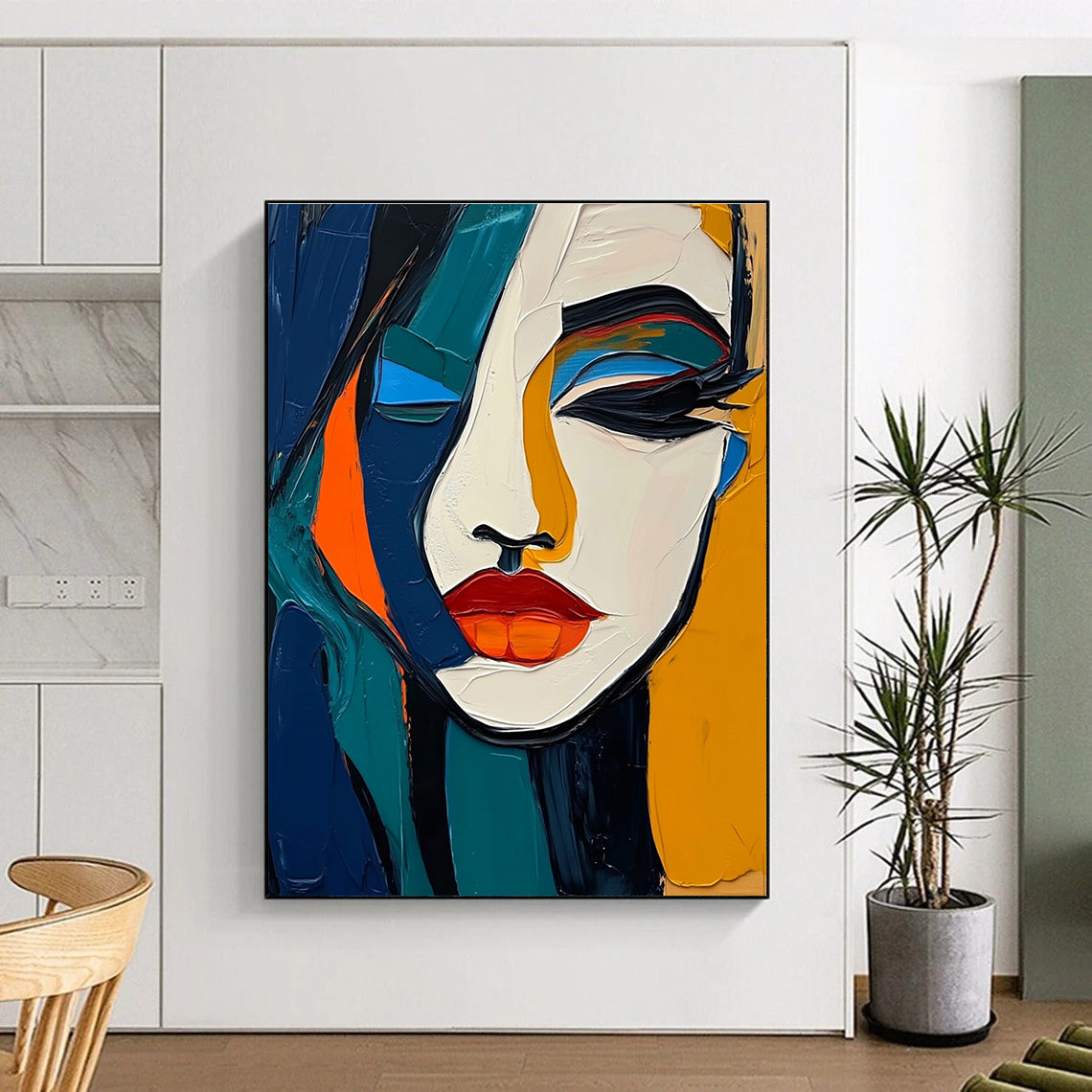 Cubist Female Face Art for Modern Home & Art History Museum STSC1098