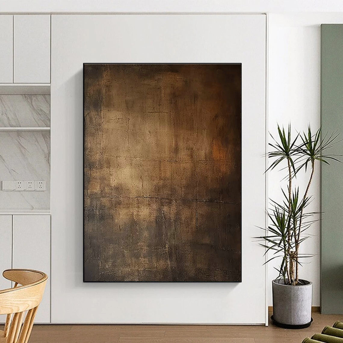 Brown - Toned Abstract Art for Rustic - Themed Whiskey Bars DLZ0179