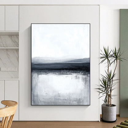 Monochrome Sea & Sky Art for Minimalist Bedroom & Meditation Center STSC124