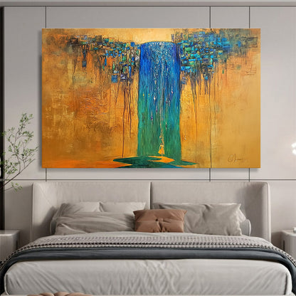 Fantasy Waterfall Abstract Art for Bohemian Bedroom & Spiritual Meditation Space SC334