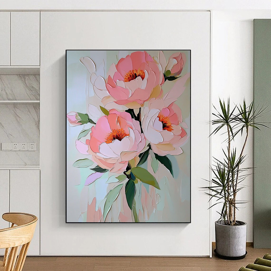 Pink Flower Bouquet 2 Art for Botanical Wedding Venue & Charming Home Bedroom STSC1413