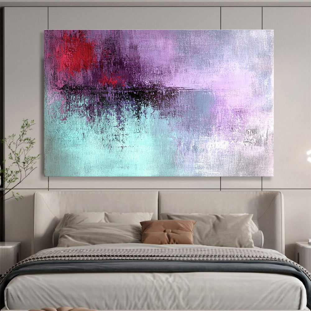 Purple - Red - Teal Abstract Art for Bohemian Living Room & Creative Studio SC221