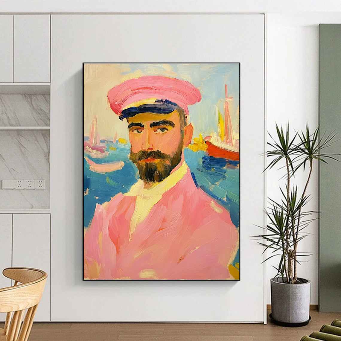 Portrait in Pink for Nautical - Themed Restaurant & Art - Loving Home STSC1161