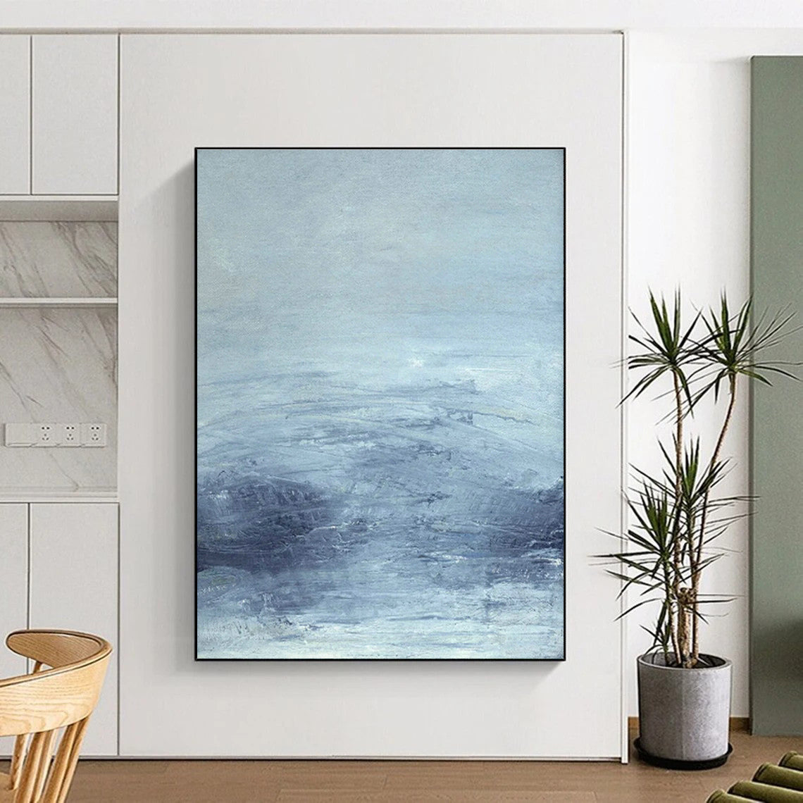 Light - Blue Abstract Art for Living Room & Bedroom DLZ0517