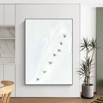 Abstract Ski Scene Art for Mountain Resort Lobby & Sports - Themed Home Den DLZ1613
