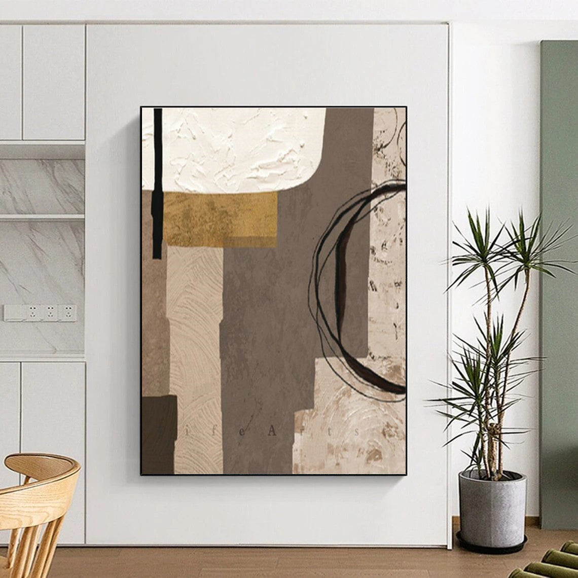 Collage - Style Abstract Art for Artsy Bookstore & Vintage - Inspired Home DLZ2216