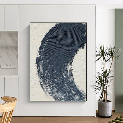 Dark Curved Stroke Art for Modern Home Library & Moody Coffeehouse DLZ1525