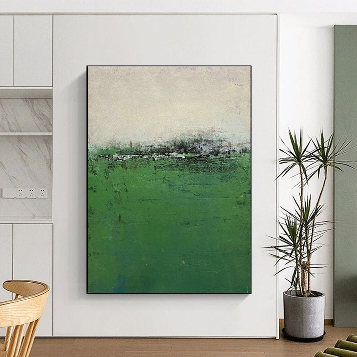 Green Field Abstract Art for Countryside Villa & Nature - Themed Restaurant DLZ1490