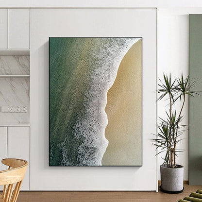 Beach Foam Edge Art for Coastal Villa Living Room & Seaside Café STSC1410