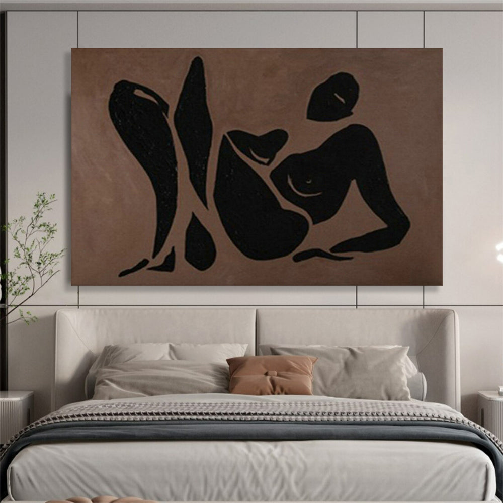 Black Figure Silhouette Art for Modern Art Studio Galleries DLZ3127
