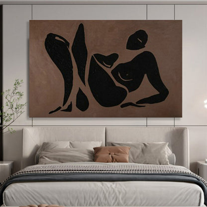 Black Figure Silhouette Art for Modern Art Studio Galleries DLZ3127