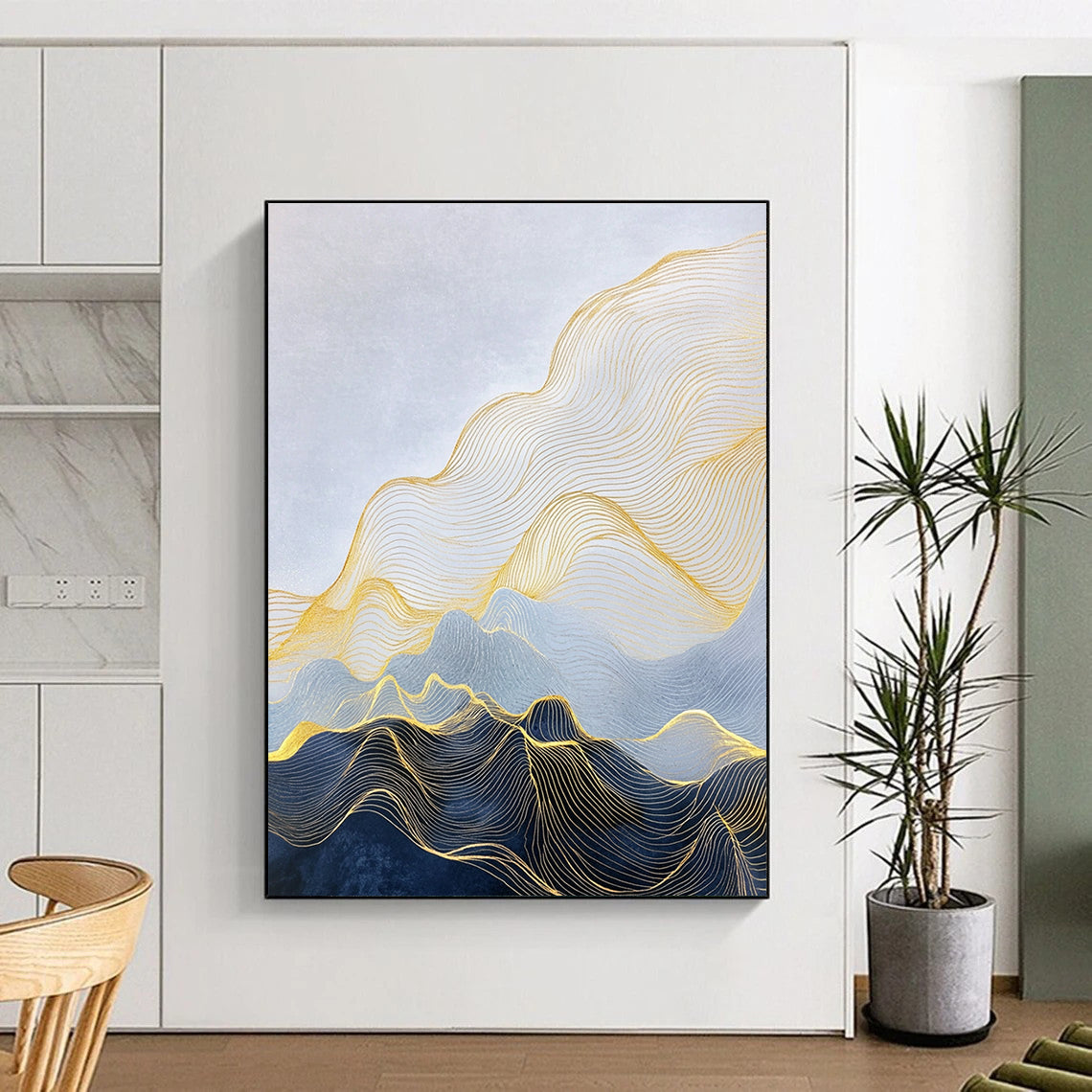 Golden Wave Mountains for Luxury Living Room & Contemporary Art Gallery STSC1257