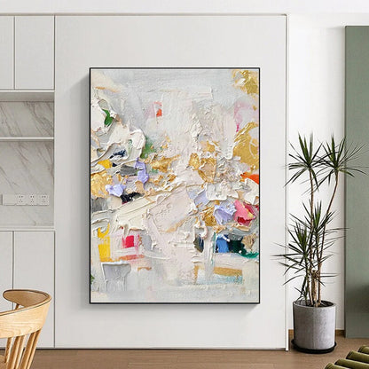 Colorful Cream Abstract Art for Bohemian Studio & Trendy Coffee Shop DLZ1034