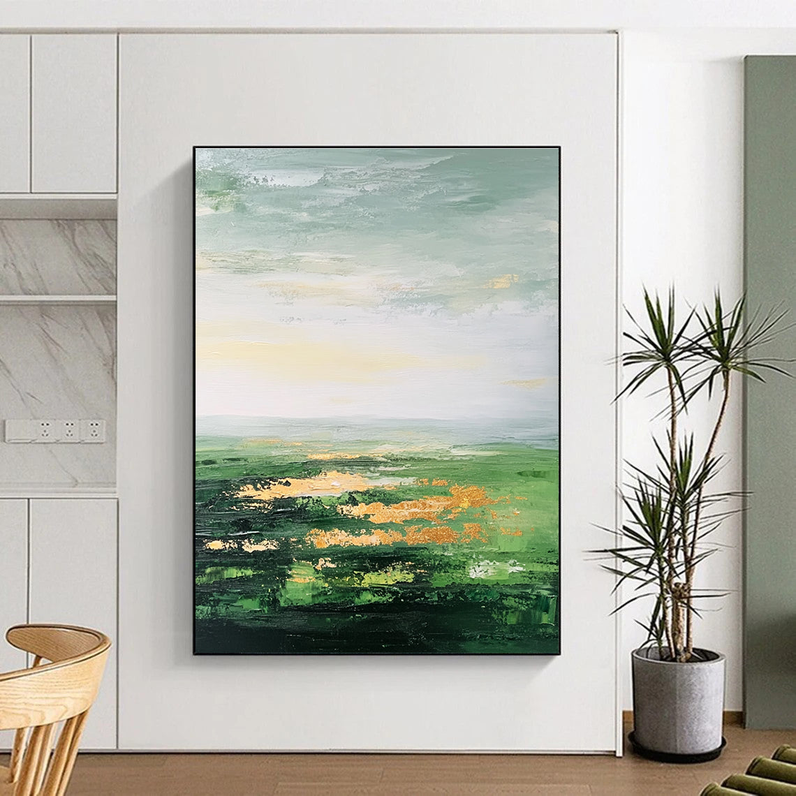 Green Field with Gold for Luxury Villa Living Room & Art - Centric Boutique STSC887