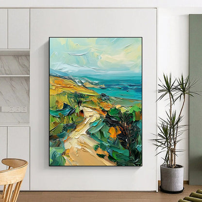 Textured Coastal View Art for Beach House & Caf茅 STSC082