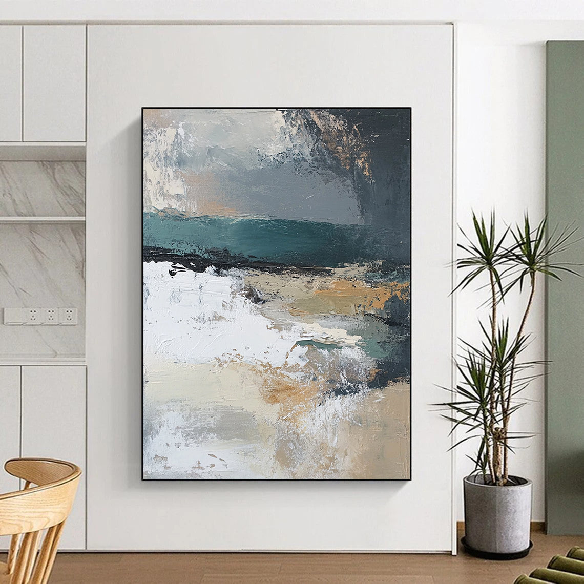 Abstract Coastal Scene for Modern Beach House & Seaside Café STSC380