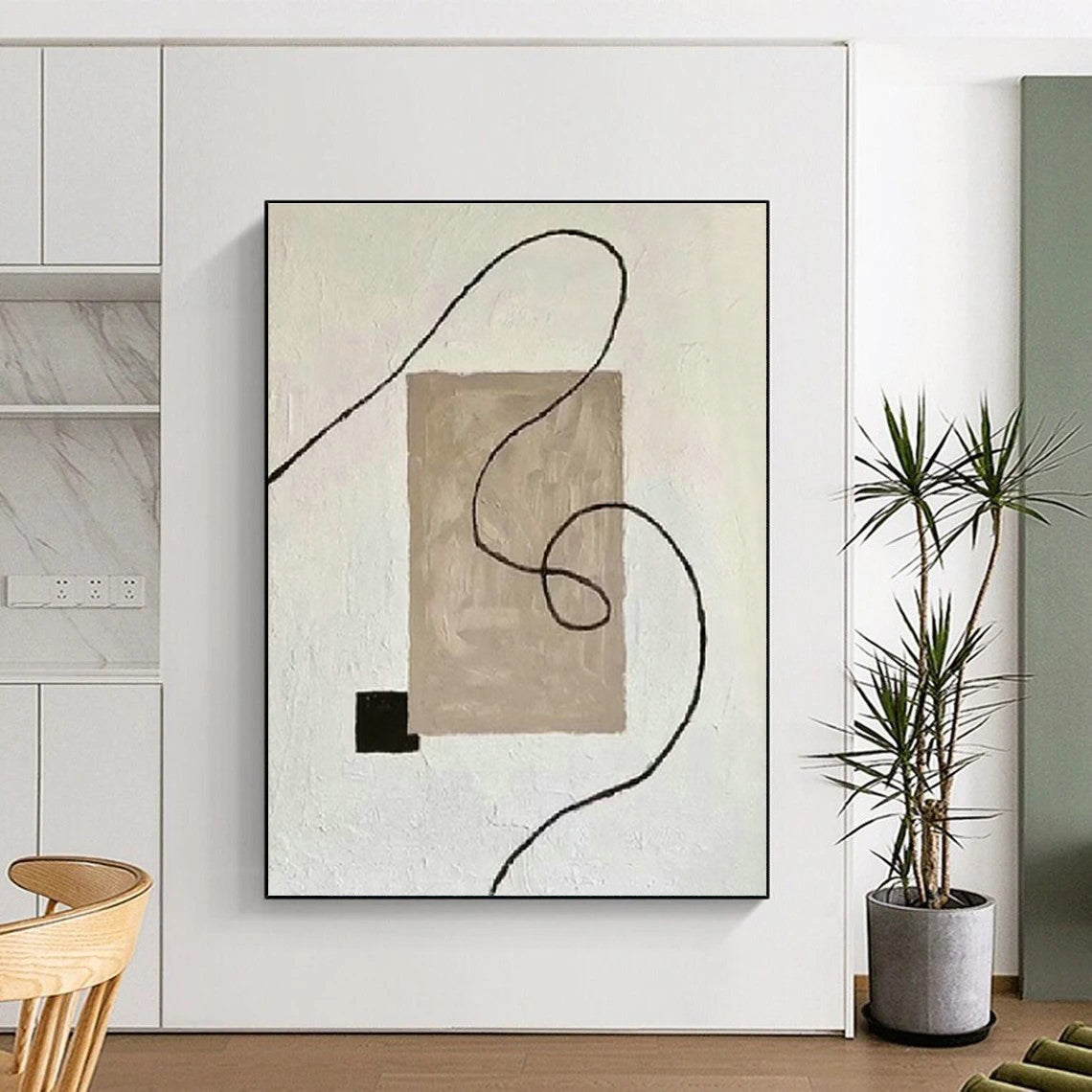 Minimalist Line Abstract Art for Scandinavian Bedroom & Minimalist Gallery DLZ1334