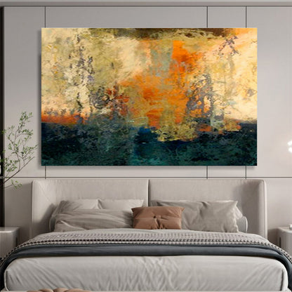 Orange - Yellow Hazy Abstract Art for Warm Living Area DLZ2762