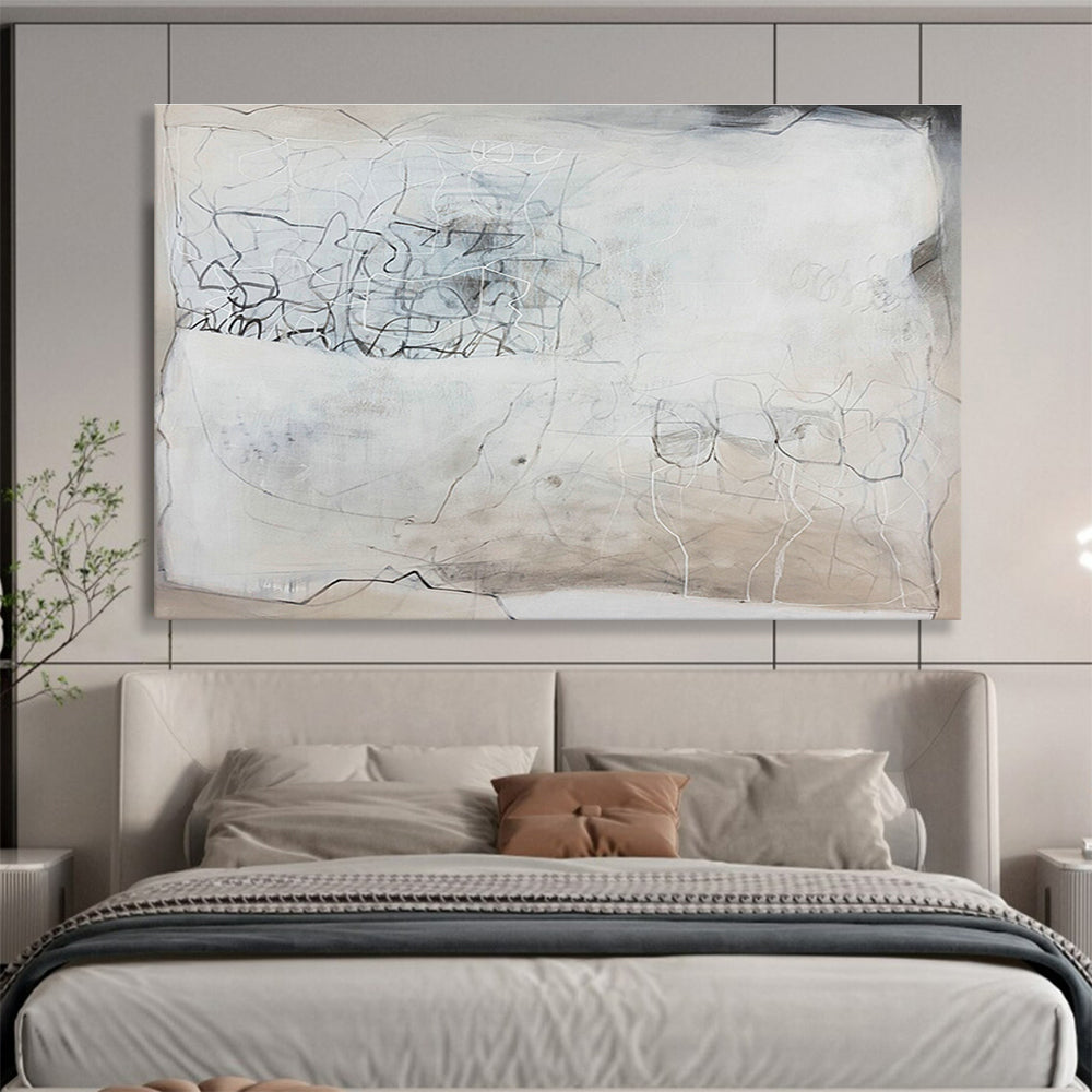 Gray - White Minimalist Abstract for Modern Hallways DLZ2465