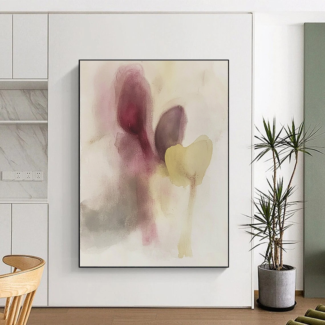 Muted Color Abstract Shapes for Minimalist Living Room & Calming Meditation Space STSC503