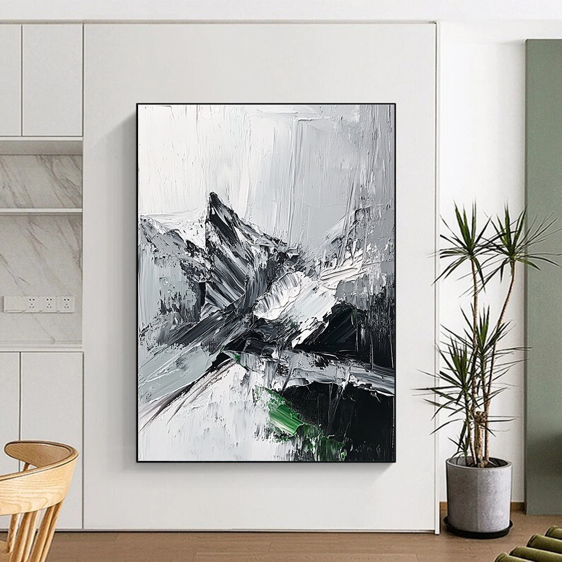 Monochrome Abstract Mountain for Adventure - Themed Office & Nature - Inspired Home STSC427