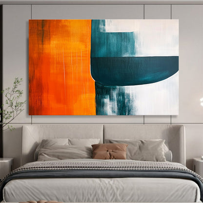 Orange - Teal Abstract Shapes Art for Vibrant Retail Store & Creative Team Office SC249