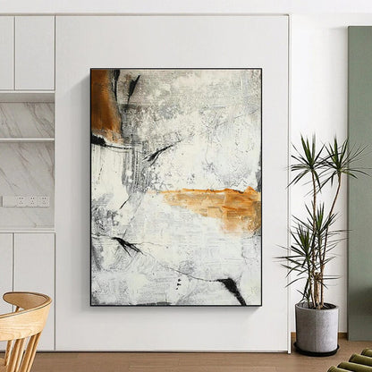 Gray - Orange Abstract Art for Industrial Loft & Contemporary Art Show DLZ2157
