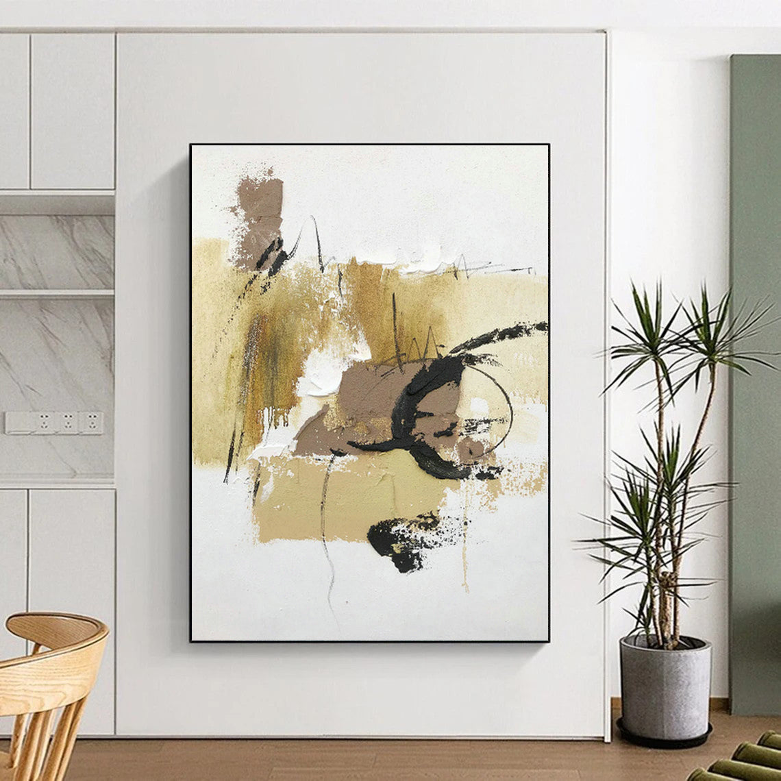 Warm - Toned Abstract Art for Cozy Living Room & Rustic Café DLZ0810