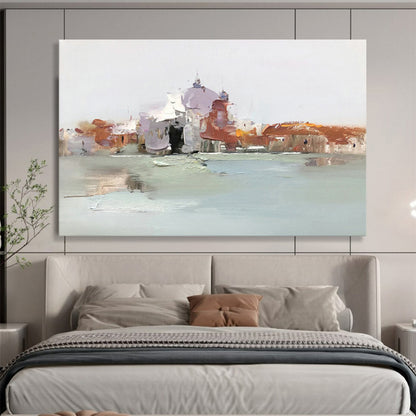 Hazy Rooftops & Water Art for Travel Bug - Filled Living Room DLZ3015