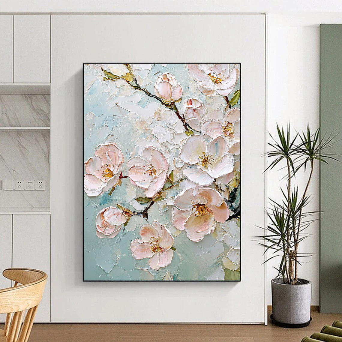 Textured Pink Blossoms for Girly Bathroom & Floral - Themed Tea Room STSC875