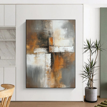 Textured Cross Art for Industrial - Style Café & Art Gallery Corridor STSC811