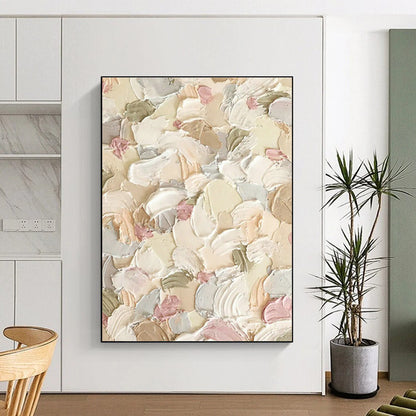 Pink - Green Floral Thick - Paint Art for Shabby - Chic Bedroom & Garden - Themed Tea Parlor DLZ0989
