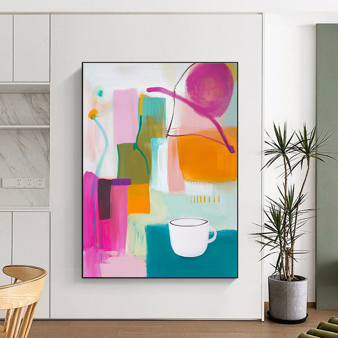 Abstract Still Life with Cup for Cozy Kitchen & Art - Filled Café STSC787