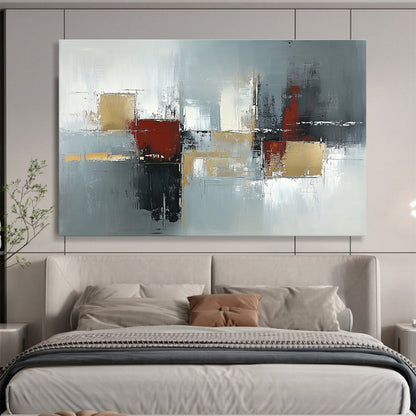 Gray - Toned Geometric Abstract Art for Industrial - Chic Loft & Modern Corporate Reception SC244