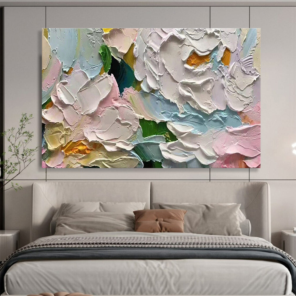 Pastel Flower Relief Art for Bridal Boutique Fitting Rooms DLZ3201