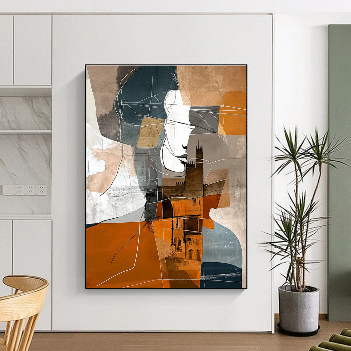 Abstract Portrait with Architecture for Modern Living Room & Art Gallery STSC540
